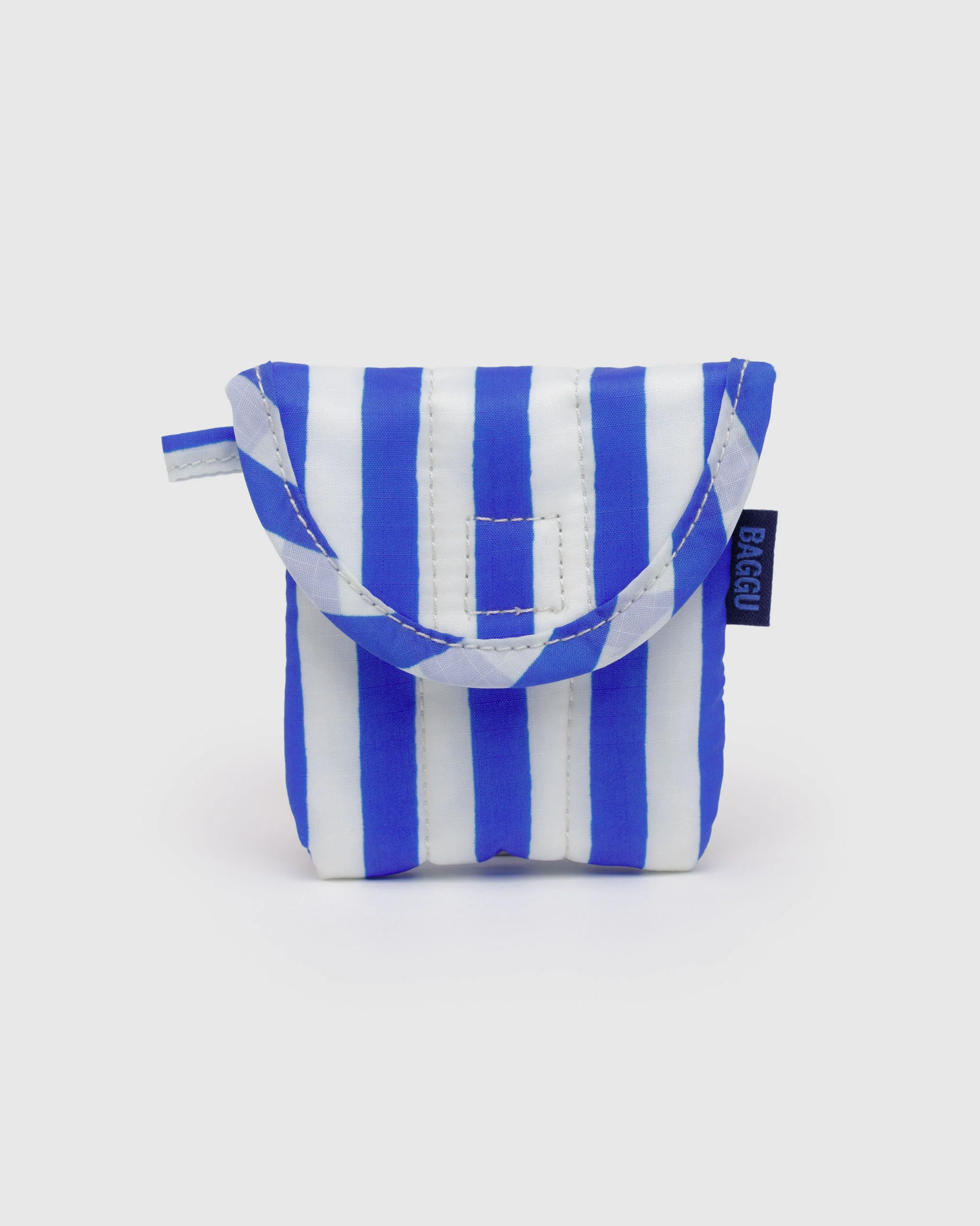 Puffy Earbuds Case - Blue Painted Stripes - Image 2