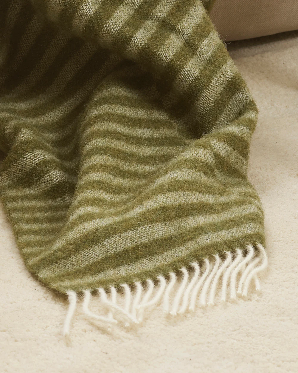 NZ Wool Throw - Noah Olive - Image 3