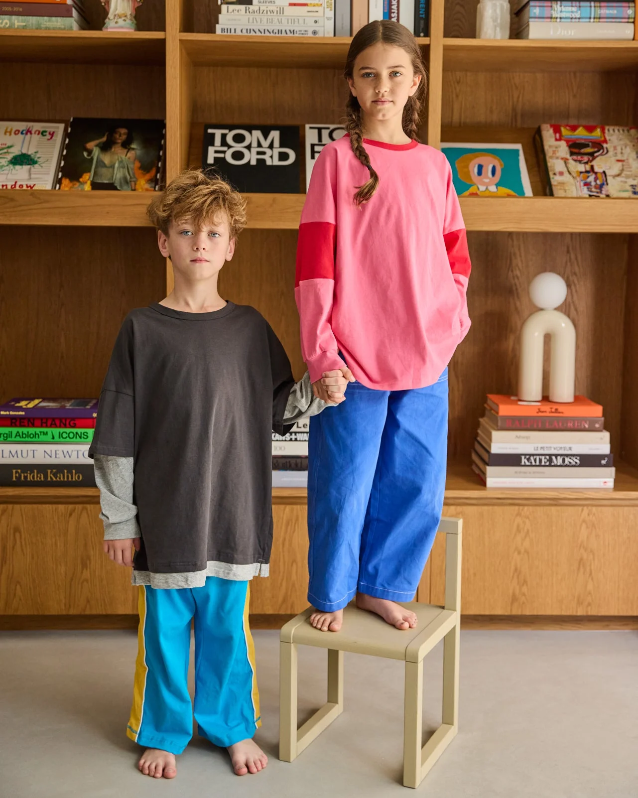 Two Tone Long Sleeve Tee - Pink & Red - Image 2