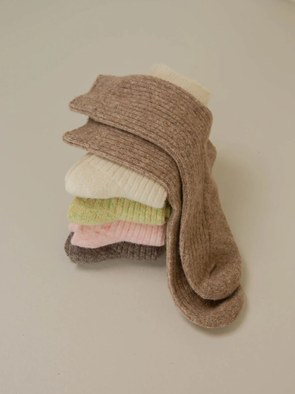 Comfy Knit Socks - Light Brown - Image 2