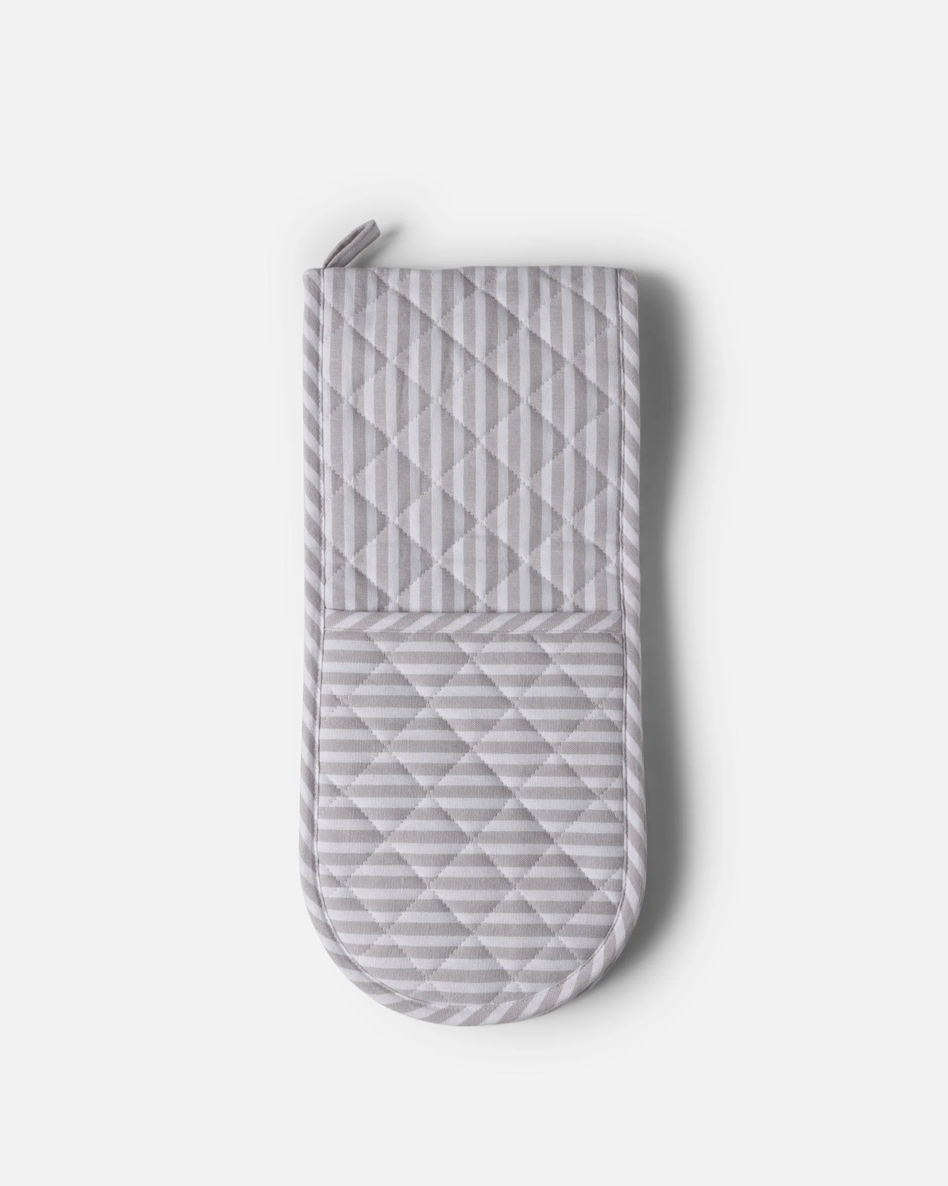 Double Oven Glove - Grey Classic Stripe - Image 5