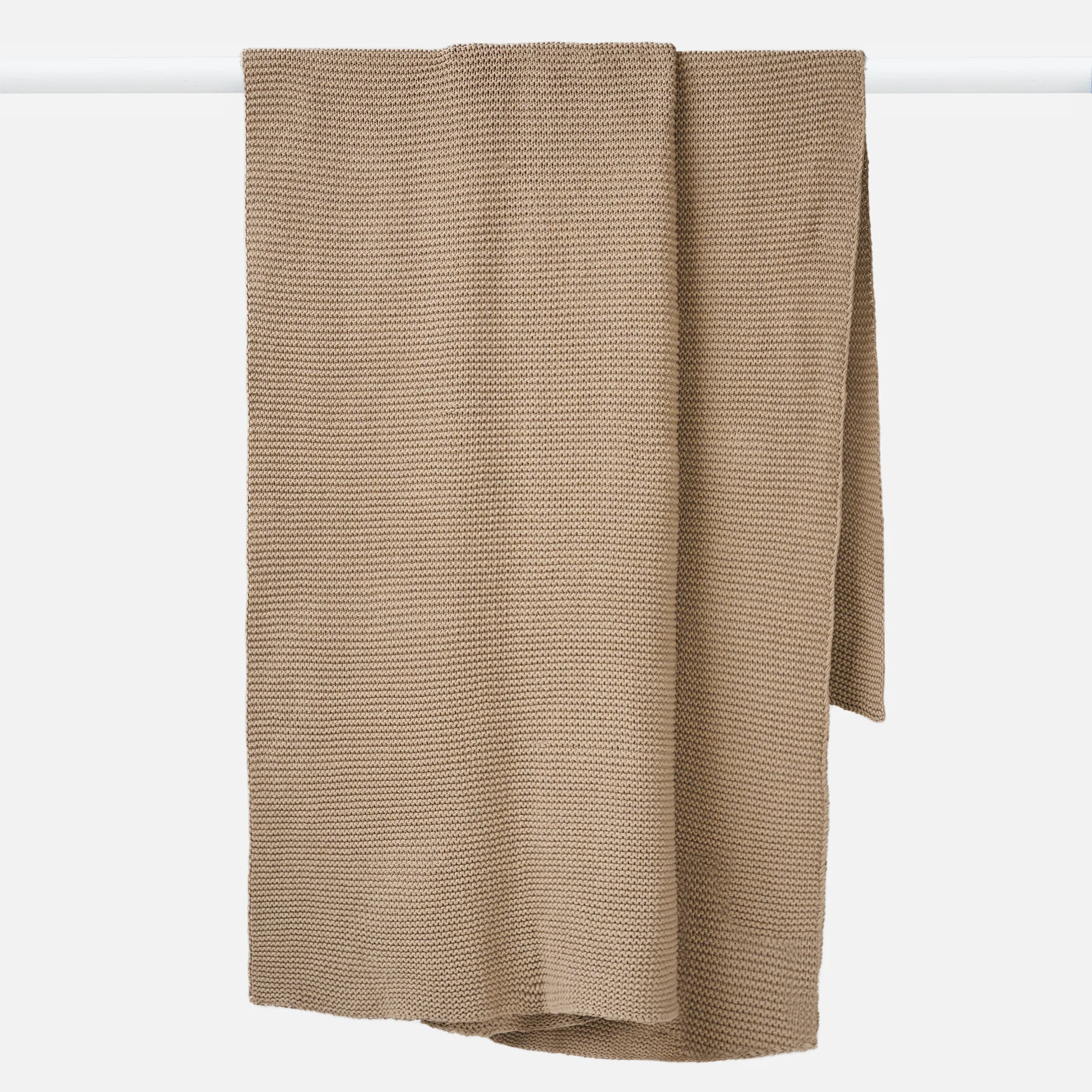 Purl Knit Throw - Beige - Image 5