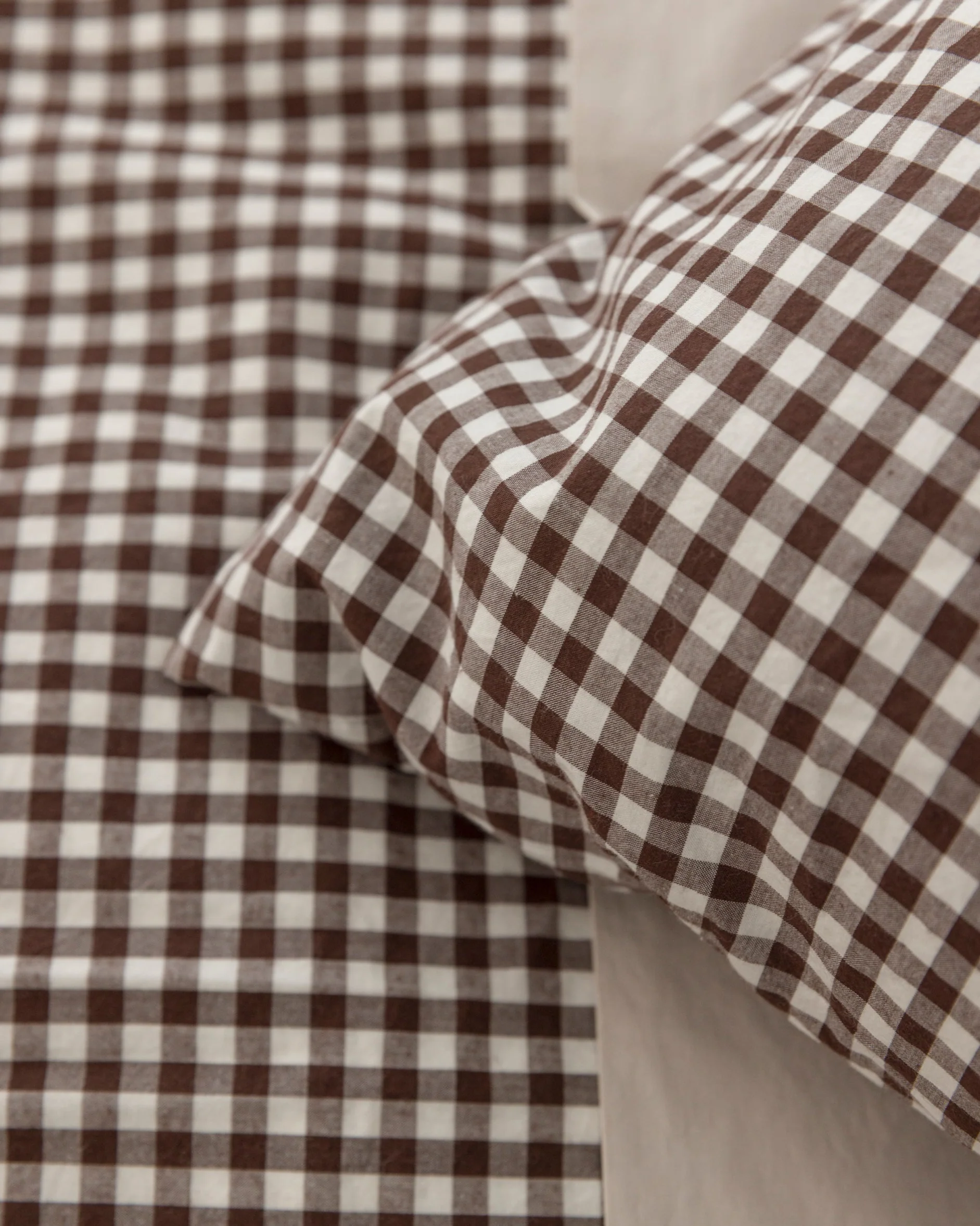 Euro Pillowcase - Cocoa Gingham - Image 2