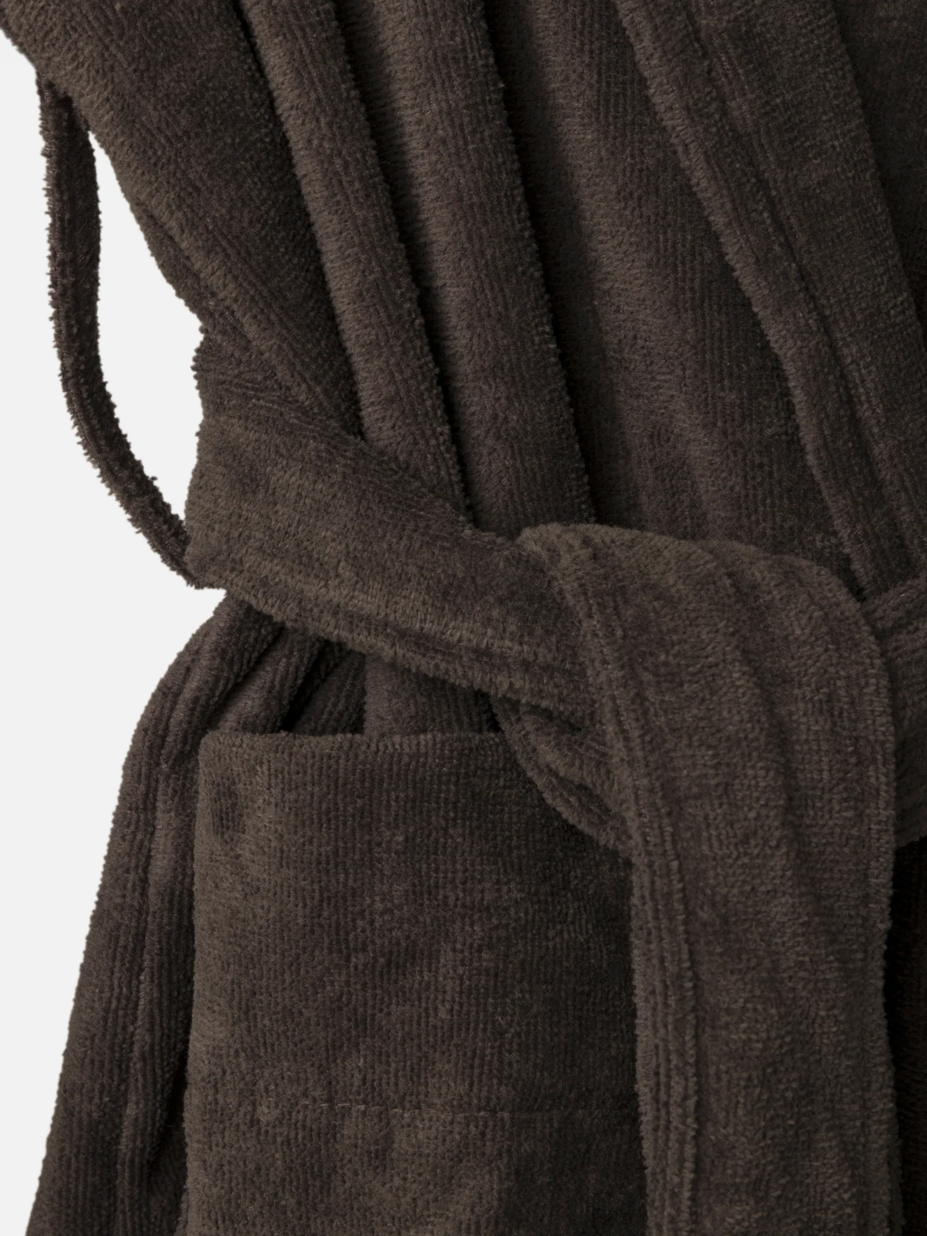 Unisex Velour Cotton Robe - Cocoa - Image 5