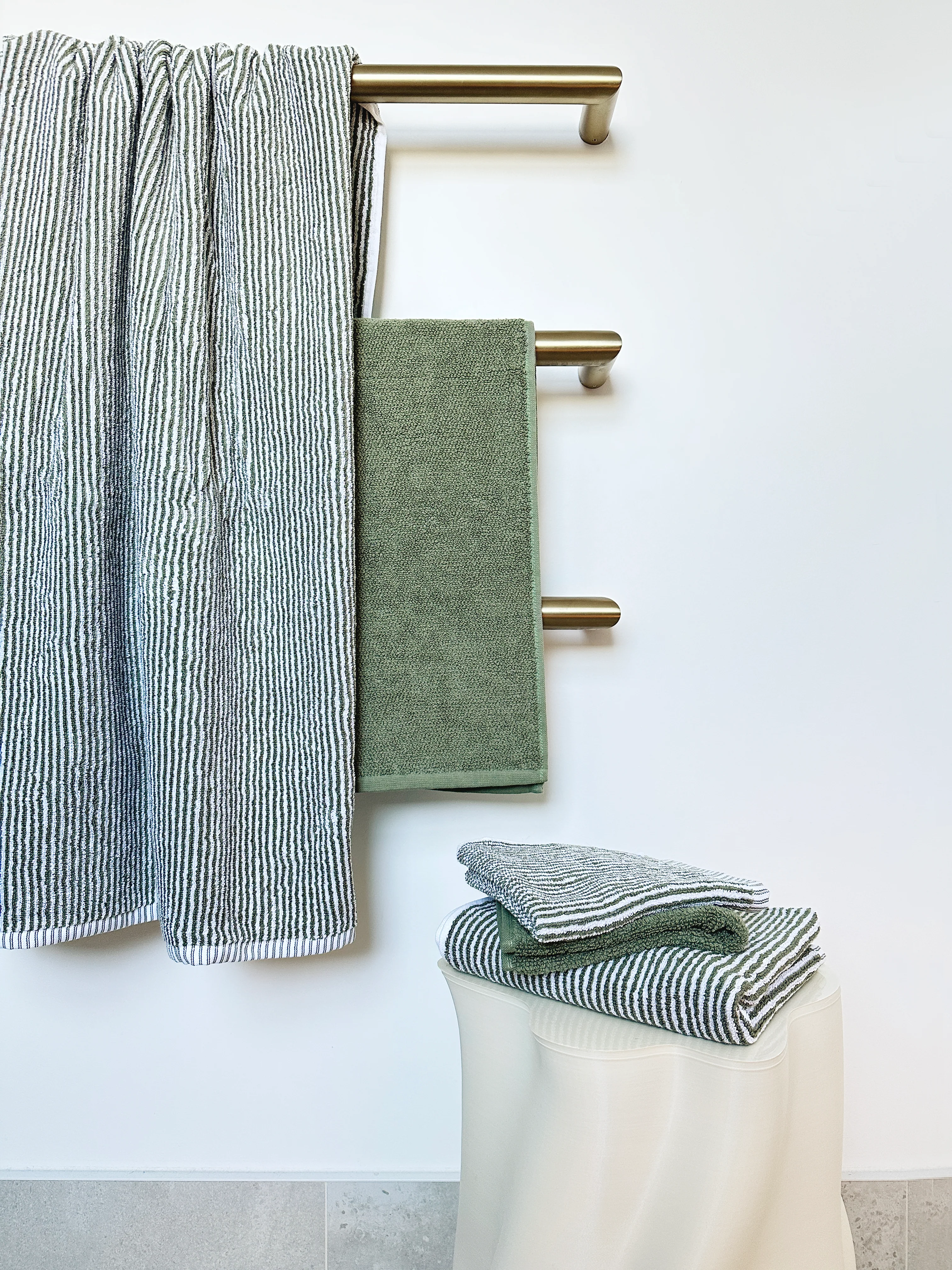 Classic Towels - Olive Stripe - Image 5