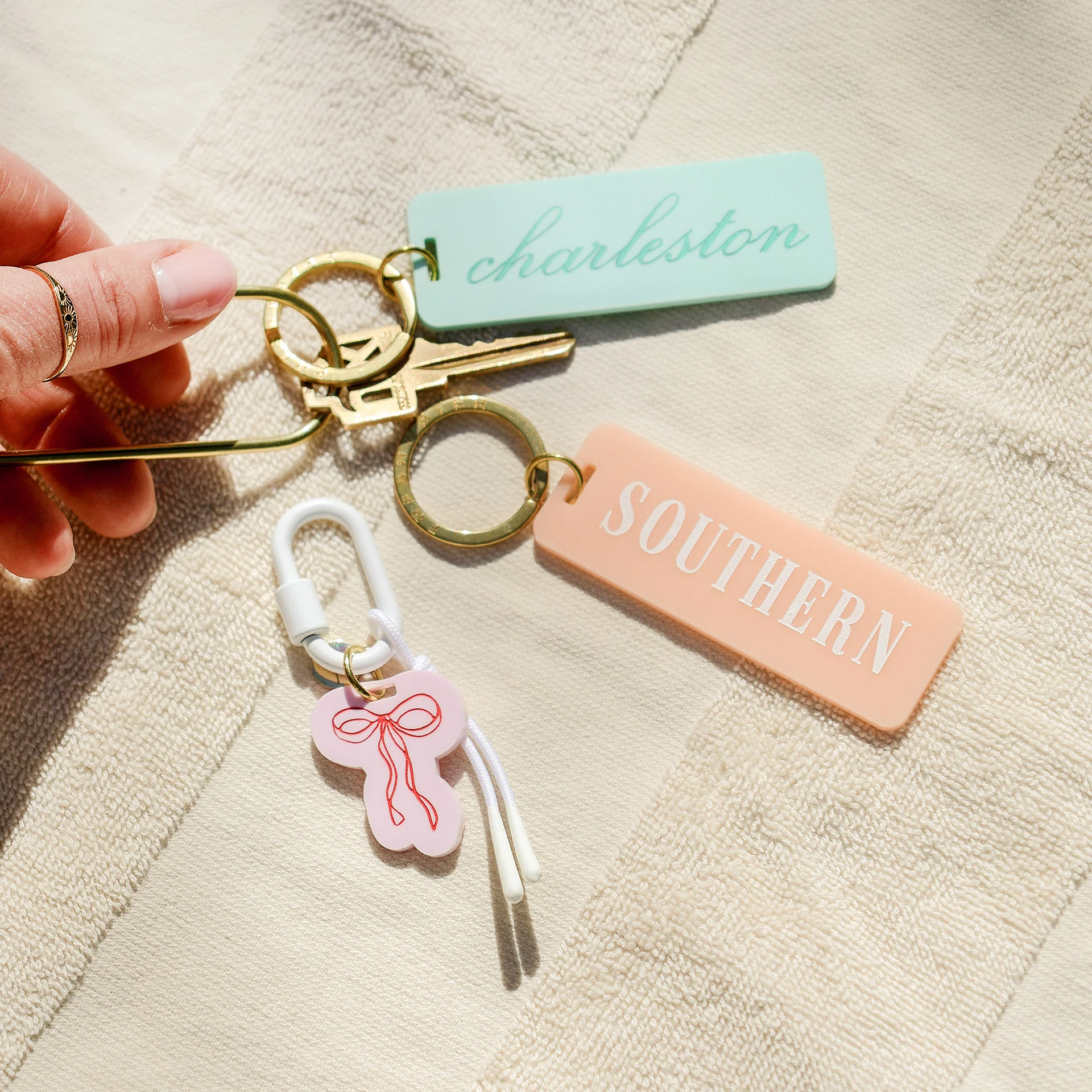 Pink Bow Bag Charm - Image 2