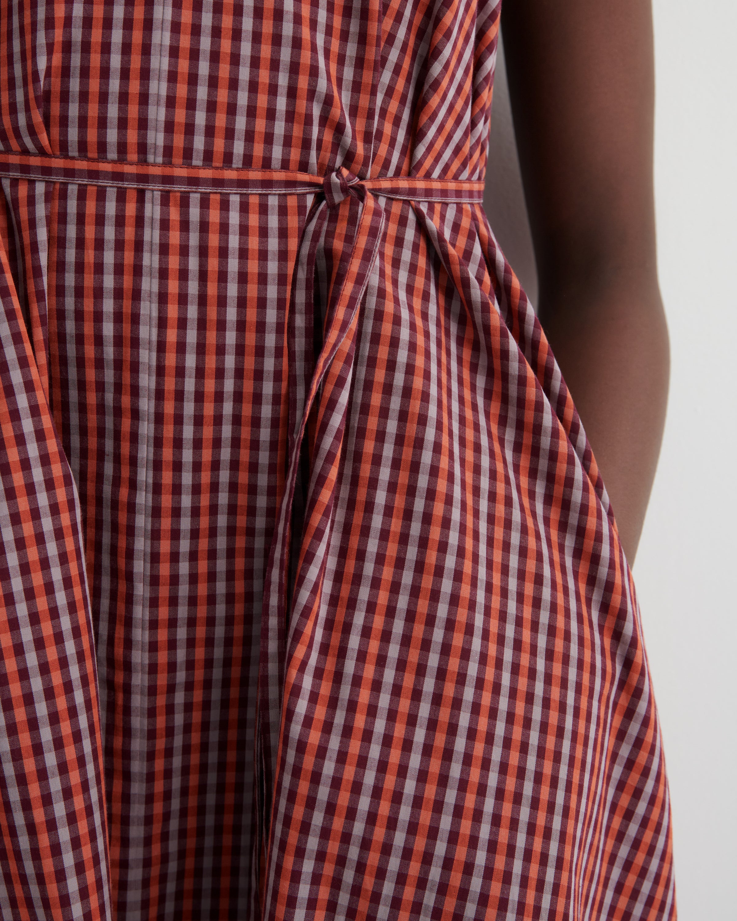 Belle Dress - Maroon Check - Image 4