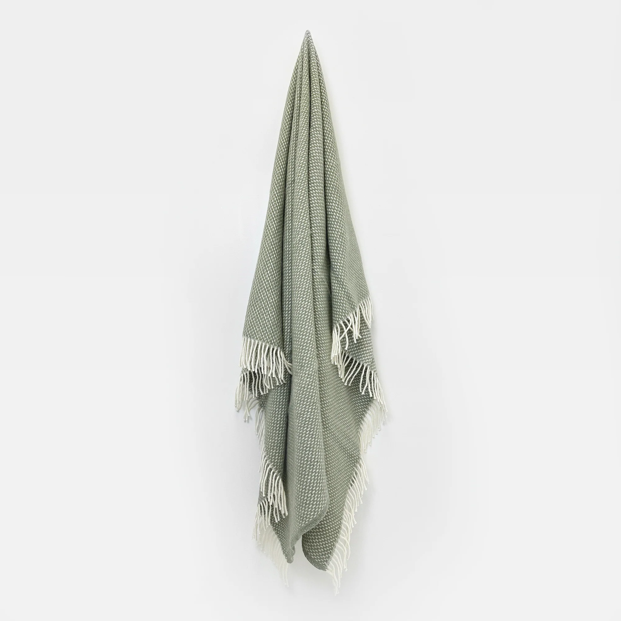NZ Lambswool Throw - Preppy Dusty Green - Image 2
