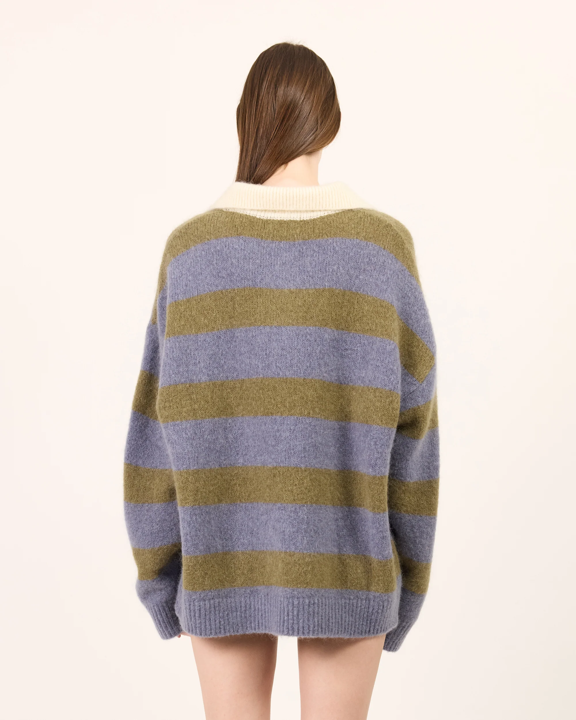 Stripe Mohair Knit Polo - Image 6
