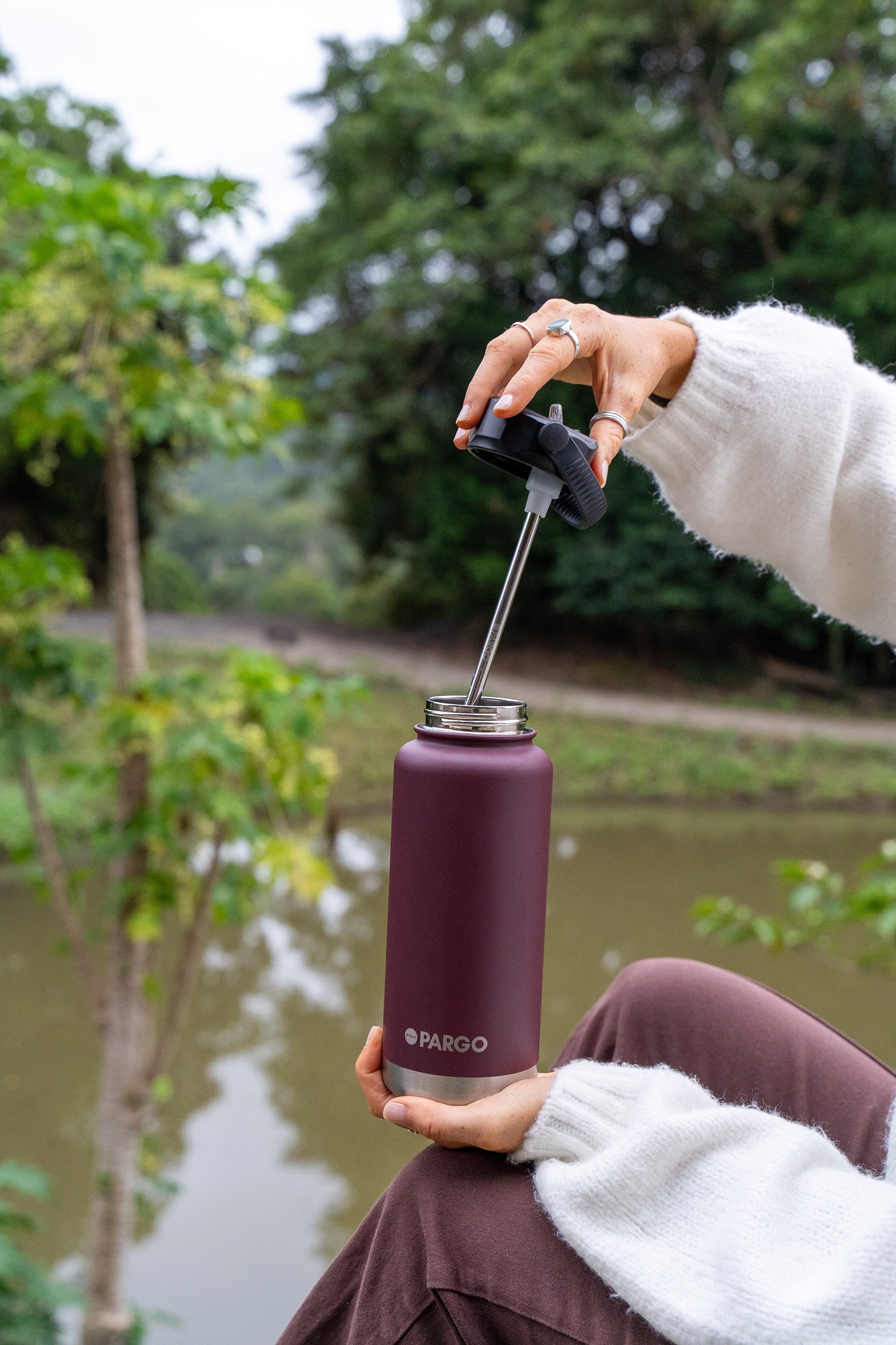 Insulated Sports Bottle - Wild Cherry - Image 3