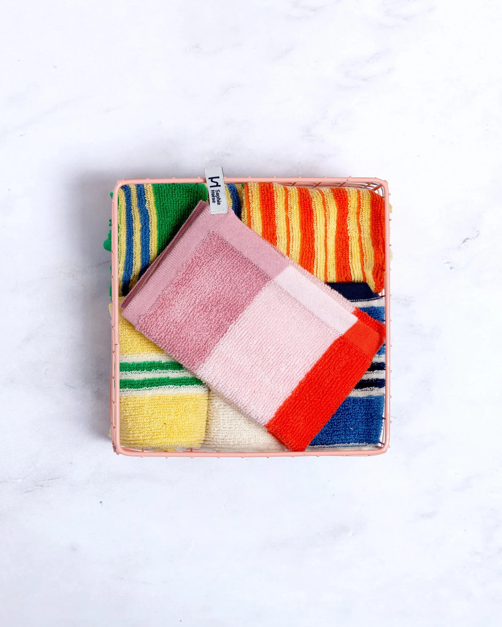 Stripe Face Cloth - Green / Orange - Image 4