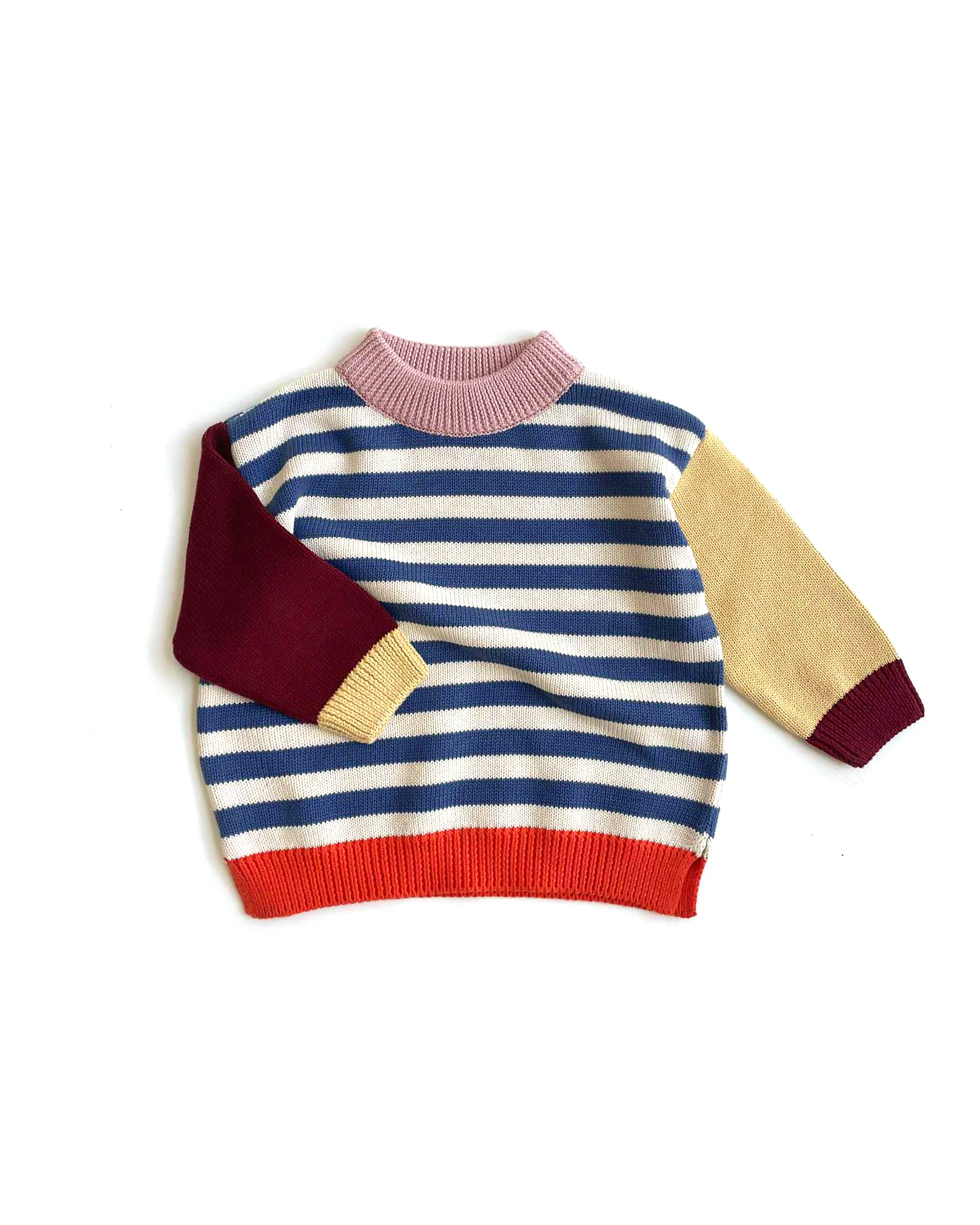 Colour Block Jumper - Navy Stripe